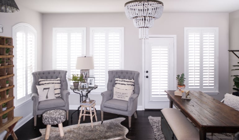 Plantation shutters in a Minneapolis living room